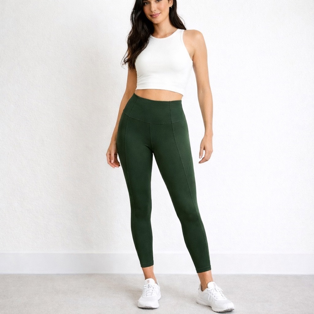 girlfriend collective Dark Forest Green High-Rise Leggings Size S